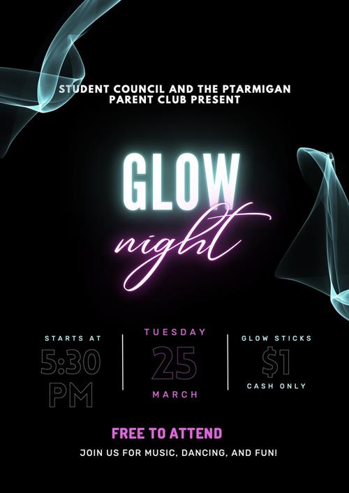  GLOW Night on Tuesday, 3/25/25 @ 5:30pm